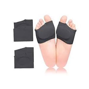 KTSAY 2 Pairs Metatarsal Pads with Gel Pad for Women and Men, Foot Pads for Ball Pain Relief, Morton's Neuroma, Metatarsalgia Support, Black, S