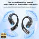 R'hllor Real-Time AI Translation Earbuds, Open-Ear Audifonos Traductores Ingls Espaol Two-Way Translator Headphones, Bluetooth Wireless Earhooks for Business, Travel, Learning, Meetings (Silver)