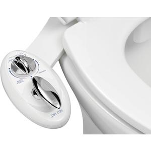 LUXE Bidet NEO 180 - Self-Cleaning, Dual Nozzle, Non-Electric Bidet Attachment for Toilet Seat, Adjustable Water Pressure, Rear and Feminine Wash, Lever Control (White)