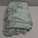 Homiest Decorative Knitted Throw Blanket with Fringe, Lightweight Acrylic Knit, Soft & Cozy Tassel Blanket for Couch, Sofa, Bed (Sage Green, 50 x 60 Inch)