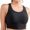 Momcozy Sports Bra for Women, Low-Impact Longline Wireless Racerback Workout Bra, Comfortable Full Coverage Sports Bra, Size S