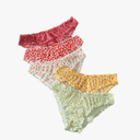Women's 5 Pack Cute Briefs Frilly Lettuce Trim Mid Rise Mesh Panty Sets Underwear M
