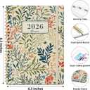 2026 Planner, Weekly and Monthly Planner for Women, January 2026 - December 2026, Hardcover 2026 Calendar Planner Book with Tabs, Inner Pocket, Spiral Bound, Perfect for Office Home School Supplies - A5 (6.3" x 8.5"), Herbs