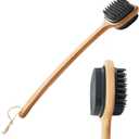 Bath Brush with Long Bamboo Handle, Soft Bristles (16.92 inch)