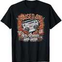 Raised ON Old School Graffiti Rap Hip HOP Tshirt Cassette T-Shirt M