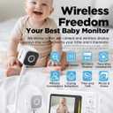 NUOTUN Baby Monitor with Camera and Audio, Baby Monitor No Wifi with Clip for Crib & Stand, Portable 2.8 HD Monitor 1080P Video, NightVision, VOX, 2-Way Audio, Temp Sense & Lullabies, SD card Include