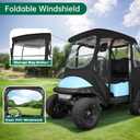 10L0L Golf Cart Enclosure for 4 Passengers Club Car Precedent - 57'' Roof Fit, Waterproof Transparent Driving Cover with Security Side Mirror Openings, Black - Fits 4 Seater