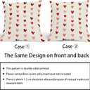 Kawani Valentine's Day Pillow Covers 18x18 Inch Small Red Pink Hearts Outdoor Decorative Throw Pillow Covers Set of 2 Pink Valentines Day Pillowcases Cushion Covers for Home Couch Decor