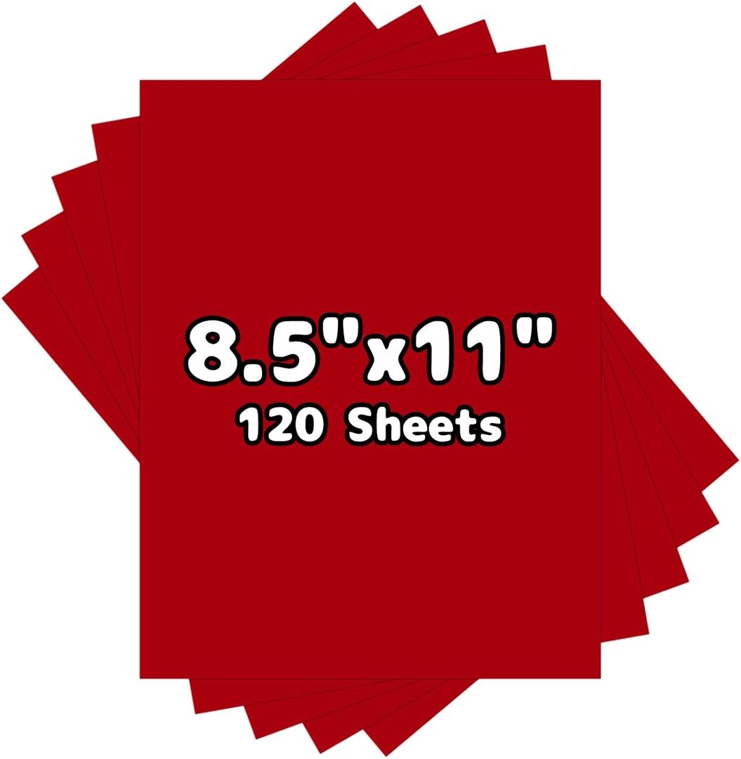 120 Sheets Cardstock 8.5x11, 65lb Dark Red Card Stock, Red Construction Paper, 180gsm Thick Printer Paper for Printing, Painting, Card Making, Kids School Supplies,Party Decorations