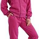 Yasumond Womens Tracksuit 2 Pieces Set Outfits Sherpa Lined Hooded Zip Up Fleece Jogging Sweatsuits 3XL