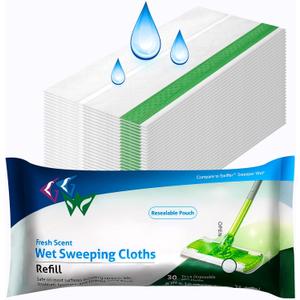 Wet Mopping Pad Refills for Swiffer Sweeper Wet Pads,Wet Sweepping Cloths,30 Count