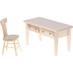 Miniature Wooden Dollhouse Furniture Set Complete Table Chair Living Room Scene for Kids Play Toy Photographic Props Ideal for Creative Play Decorative Display Styling Photos 1/12 Scale