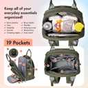 Dikaslon Diaper Bag Backpack with Portable Changing Pad, Pacifier Case and Stroller Straps, Large Unisex Baby Bags for Boys Girls, Multipurpose Travel Back Pack for Moms Dads, Army Green