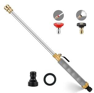2026 Upgraded Jet Nozzle Power Washer for Garden Hose, 2-In-1 High Pressure Wand with 2 Different Nozzles and Quick Connectors, High Pressure Washer Tools for Patio Car Pet Window Washing (Gray)