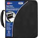 Avery 2" Round Ring Zipper Binder Multiple Storage Pockets Black