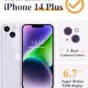 GVIEWIN for iPhone 14 Plus Case Floral, with Screen Protector&Camera Lens Protector,[Non Yellowing]Soft Shockproof Clear Phone Protective Cover for Women, Flower Pattern Design 6.7"(Foliolosa/Purple)