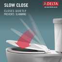 Delta Faucet Morgan Elongated Slow-Close White Toilet Seat with Non-Slip Seat Bumpers, White 811903-WH