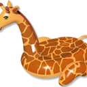 SWIMLINE ORIGINAL 90710 Giant Inflatable Giraffe Pool Float Floatie Ride-On Lounge W/ Stable Legs Wings Large Rideable Blow Up Summer Beach Swimming Party Lounge Big Raft Tube Decoration Toys Kids