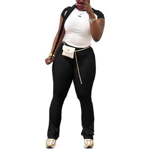 Nimsruc 2 Piece Outfits for Women Casual Sweat Sets Comfy Short Sleeve Matching Tracksuits Black S