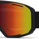 SMITH Blazer Goggles with Carbonic-x Lens  Performance Snowsports Goggles for Skiing & Snowboarding  For Men & Women (Black Red Sol-x Mirror)