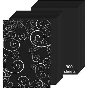 Black Cardstock Paper 8.5'' x 11'', 300 Sheets 180gsm/65 lb Black Printer Cover Card Stock, Premium Heavy Construction Paper for Card Making Printing Craft Drawing Scrapbooking Cutting