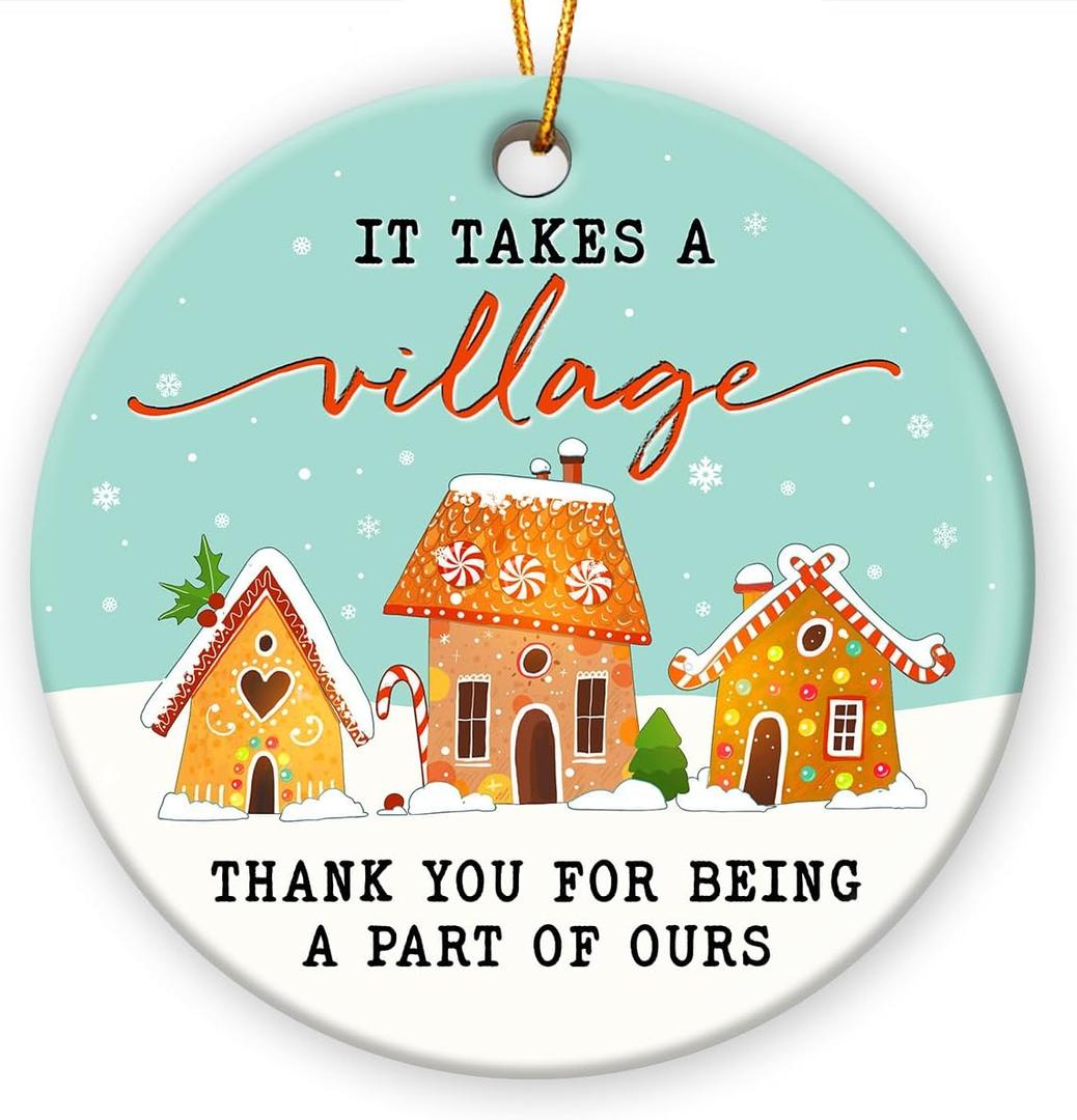 3 x Thank You Christmas Ornament 2025 - Thank You Gifts for Women Men Neighbor, Retirement, Farewell, Appreciation Gifts for Teacher, Nurse, Coworker, Boss, Manager, Ceramic Ornaments Hanging Decor