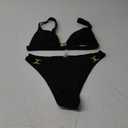 Women Swimsuit Solid Color Bikini Top and Bottom Casual Swimwear Set Sexy Two Piece, M