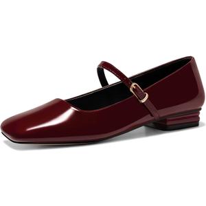 Coutgo Women's Mary Jane Flats Closed Square Toe Ballet Flat Dressy Comfortable Slip on Shoes Size 6