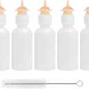 Pack of 5 Pet Feeding Bottle, Reusable Nursing Bottles Kits with Silicone Nipple, Replacement Original Feeding Bottle for Newborn Kittens Puppies Rabbits Small Cat Dog Animals, Short Nipple