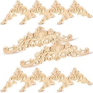 Wood Appliques and Onlays Wood Appliques for Furniture Decorative Wooden DIY Carved Onlay for Bed Door Cabinet Wardrobe Furniture Decorations