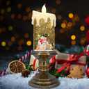 Christmas Flameless Candles, Flickering Flameless Candles with Timer, LED Candles Battery Operated, Snow Globe Candle Light for Christmas Decorations