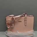 Women Fashion Synthetic Leather Handbags Tote Bag Shoulder Bag Top Handle Satchel Purse Set 4pcs (Large)