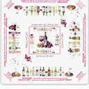 WHCHJ Retro Wine Champagne Mahjong Mat 31.5 x 31.5 in, Trendy Aesthetic Wine and Cheese Anti-Slip Noise-Reducing Mahjong Mat for Table Board, Games Tile Games, Poker and Cards
