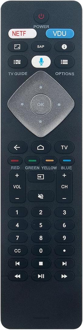 BT800 Voice Replace Remote Control Work for Philips Android TV 65PFL5504/F7 55PFL5704/F7 50PFL5704/F7 43PFL5604/F7 65PFL5602/F7 43PFL5704/F7 50PFL5604/F7 55PFL5604/F7 43PFL5766/F7 65PFL5604/F7
