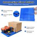 Kerbaeo Interlocking 6 Pcs Plastic Pallets for Basement Storage with Moisture Proof & Breathable Grid, Lightweight Floor Pallets for Garage, Supermarket, Indoor & Outdoor Use, 23.6"x11.8"x1.18", Blue | Breathable material