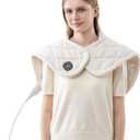 Berkshire Weighted Heating Pad  Faux Suede Fleece Electric Heat Pad for Neck, Shoulder & Back Pain Relief, 4 Heat Settings, Auto Shut-Off, Therapeutic Warmth, Cream, 23" x 15.3"