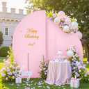 Light Pink Half Moon Arch Covers Wedding Arch Backdrop Cover for Weddings Birthday Parties Baby Showers Events 5ft Pink Half Arch Fabric Cover Set
