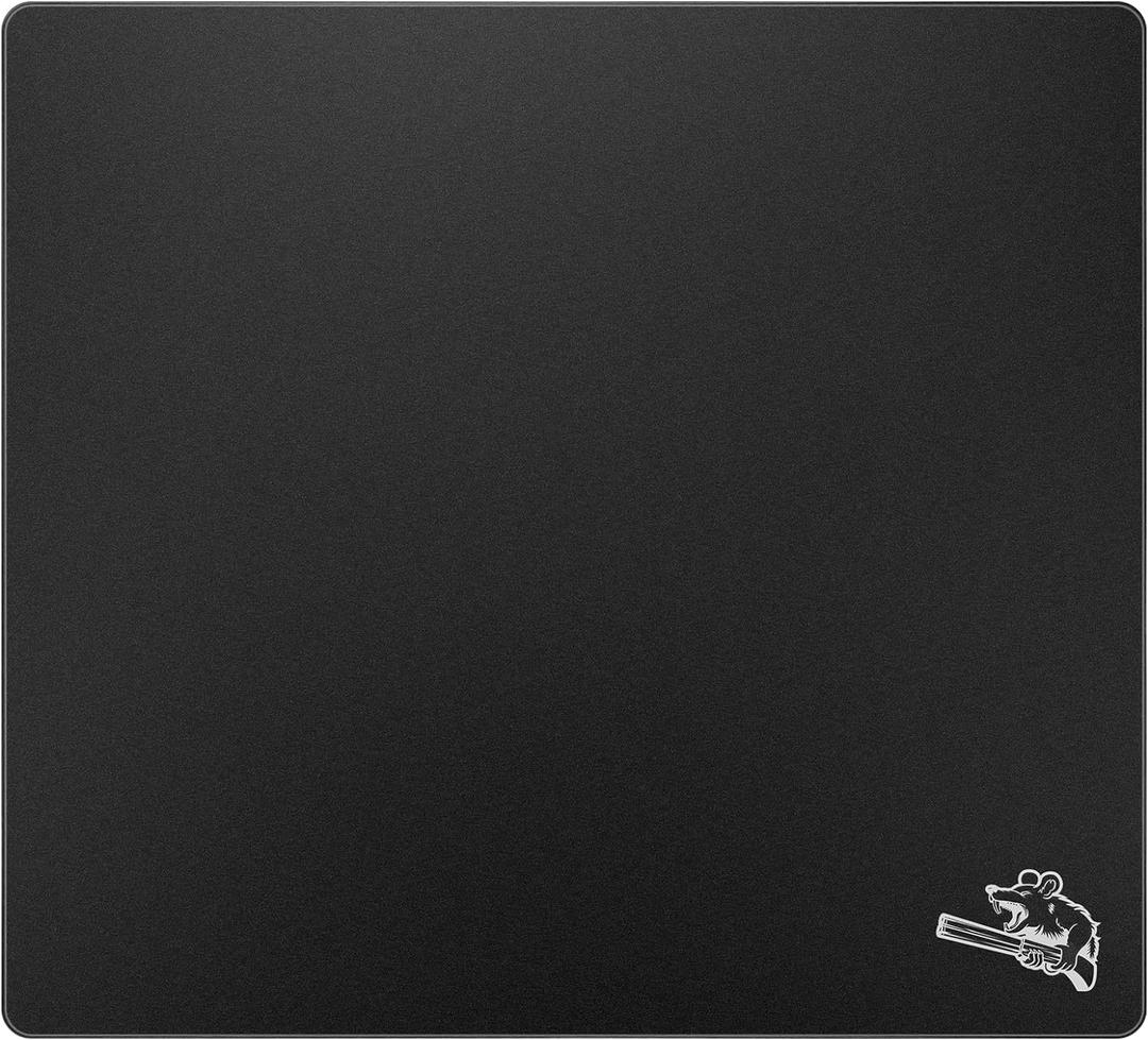 Glass Gaming Mouse Pad 320mm x 360mm FPS Game Special Tempered Glass Durable 3mm Thickness Accurately and Quickly Shoot Opponents (320mm x 360mm, Black)