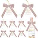 AIMUDI Dusty Rose Satin Ribbon Bows 3.5'' Bows for Gift Wrapping Premade Satin Bow with Card Pretied Bows for Wine Bottles Treats DIY Crafts Wedding Bridal Baby Shower Birthday Holiday Decor, 24 PCs