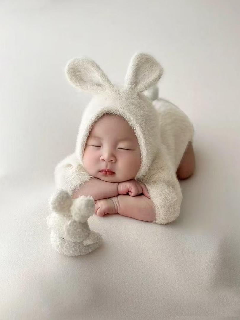 Baby Easter Bunny Photo Props Newborn Photography Outfits Girl Boy Animal Costume Set Newborn Baby Photo Shoot Outfits Girl Boy Photography Props