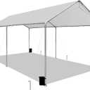 Heavy Duty 10 X 20 Ft Easy to Assemble Metal Car Canopy Shelter with Reinforced Steel Cables, Outdoor Portable Garage for Car, Boat Tent, Light Grey (Gray)