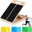 4 Pieces Slant Board with Exercise Bands, Premium Calf Stretch Board, Portable Adjustable Slant Board for Calf Stretching, 350LB Weight Capacity Calf Ankle Achilles Physical Therapy Leg Exercisers
