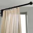 Swing Arm Curtain Rod, Black, 47'' Long, 1.1'' Diameter Pole, Rotate about 180 degrees, Detachable Ball Finial, 1 Piece