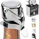 KLOVEO Champagne Stoppers - Patented Seal - Made in Italy - Professional Grade WAF Champagne Bottle Stopper - Prosecco, Cava, and Sparkling Wine Bottle Stopper (Chrome)