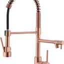 Avola Classical Copper Kitchen Faucet with Pull Down Sprayer, Rose Gold Kitchen Sink Faucet with Pot Filler Single Handle Commercial Tap for Bar Laundry RV Utility Sink