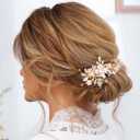 JAKAWIN Gold Hair Clip Bridal Hair Accessories Flower Hair Piece for Women FJ03 (Gold)