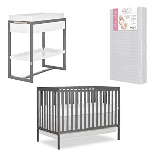 Dream On Me Nursery Essentials Bundle of Dream On Me Synergy 5 in 1 Convertible Crib, Dream On Me Arlo Changing-Table, with a Dream On Me Honeycomb Orthopedic Firm Fiber Standard Crib Mattress, Steel Gray Dream On Me Nursery Essentials Bundle of Dream On Me Synergy 5 in 1 Convertible Crib, Dream On Me Arlo Changing-Table, with a Dream On Me Honeycomb Orthopedic Firm Fiber Standard Crib Mattress, Steel Gray