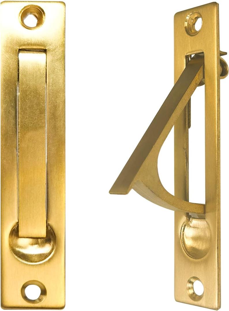 Pocket Door Edge Pull - Hidden Edge Handles Hardware for Easy Access, Stylish Pocket Door Pull, Ideal Pocket Door Hardware Solution. (Gold, 1 Pack)