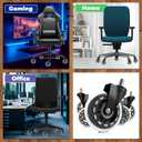 Office Chair Wheels Replacement - 3'' Clear Rubber Caster Wheels for Replacement Office Chair - Smooth Rolling on Carpet and Hardwood Floors - Universal Fit - Set of 5