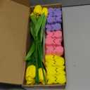 ORIENTAL CHERRY Easter Decorations - Easter Peeps Decor - 15 Artificial Tulips with 45 Bunnies Vase Filler Set, Spring Home Indoor Decoration Centerpieces for Tables